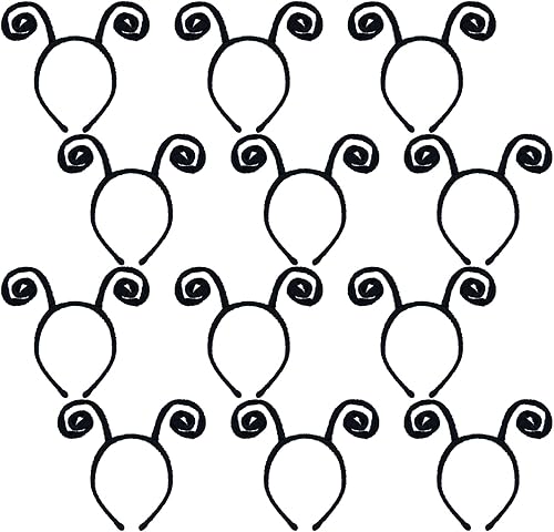 Coopay Paquete de 12 diademas de antena de mariposa, diadema de caracol, diadema de alienígena, accesorios para el cabello de mariposa, diadema de