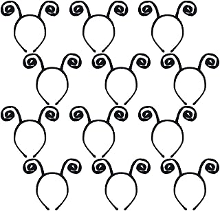 Coopay 12 Pack Butterfly Antenna Headband Black Velvet Headband for Halloween Party Costume Cosplay Dress Up Pretend Play Accessory