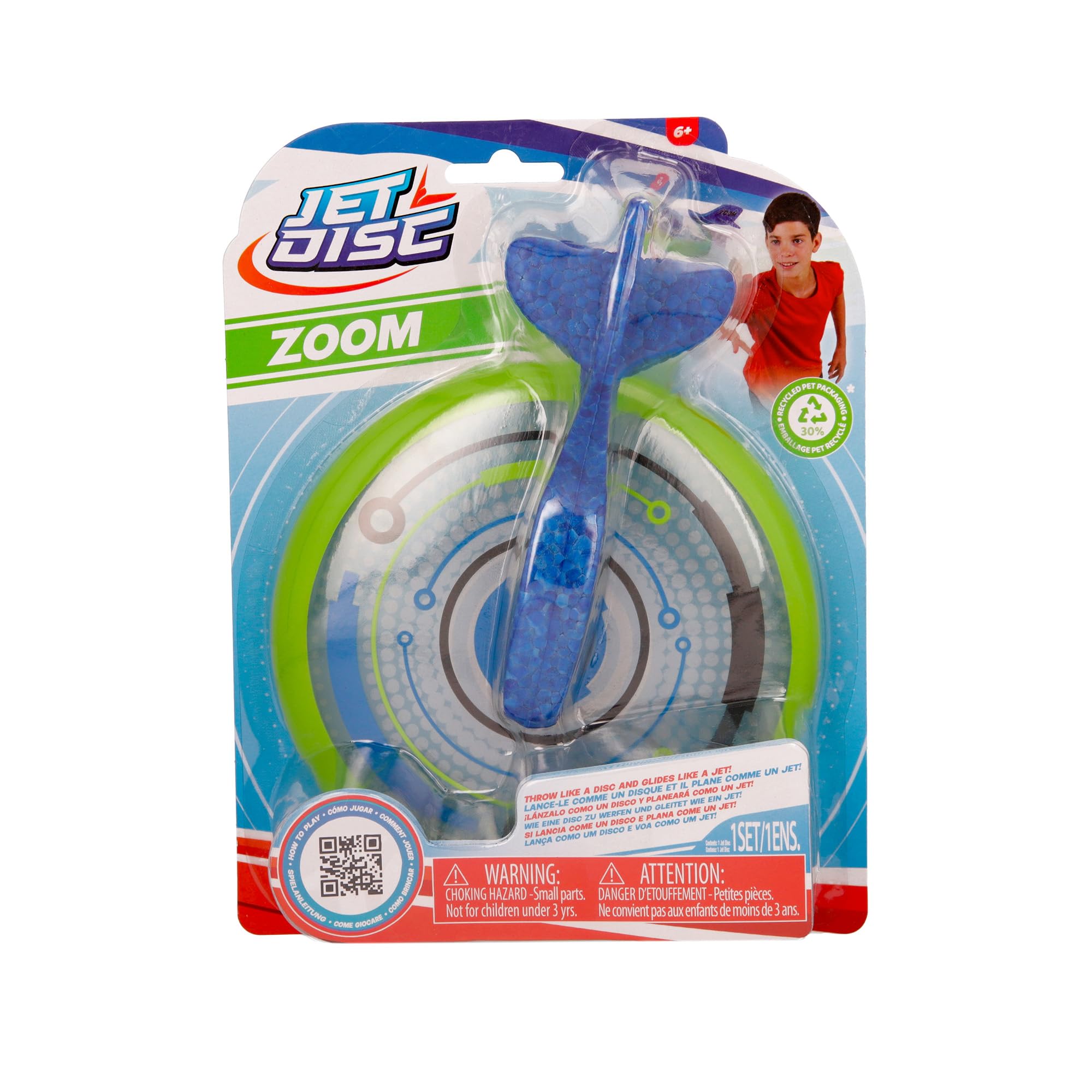 Zoom Verde, Divertido Juego al Aire Libre, Lánzalo como un Disco y Observa cómo Planea por el Cielo como un Avión, Juguete para Niños y Niñas a Partir de 6 Años en Adelante