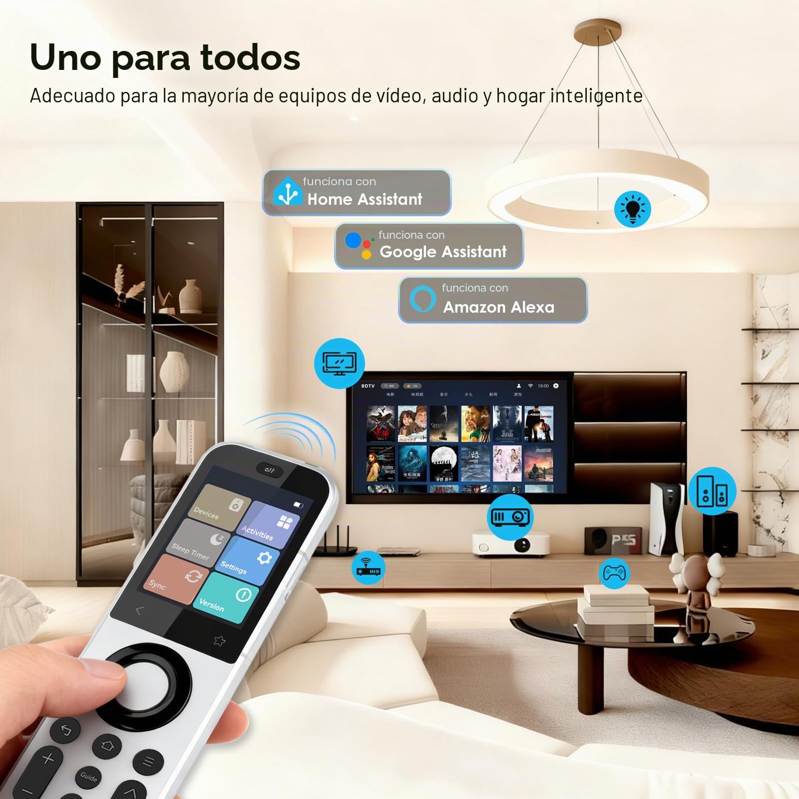 SofaBaton X2 Mando a distancia universal con concentrador y estación de carga | Pantalla táctil, control de un botón personalizable, control de hasta 60 dispositivos IR/Bluetooth/WiFi