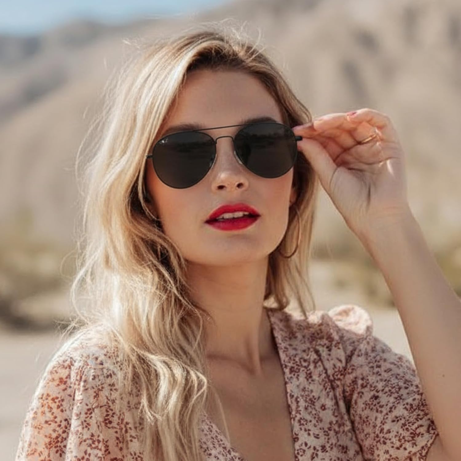 SODQW Tangle Free Aviator Sunglasses for Women Polarized Sun Glasses With UV Protection 2026 Fasion Trendy Shades - Image 2