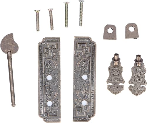 Miniatura 8 de FTVOGUE Tirador de puerta chino, latón antiguo tira de gabinete placa frontal retro auspicioso patrón de murciélago manijas decorativas de gabinete
