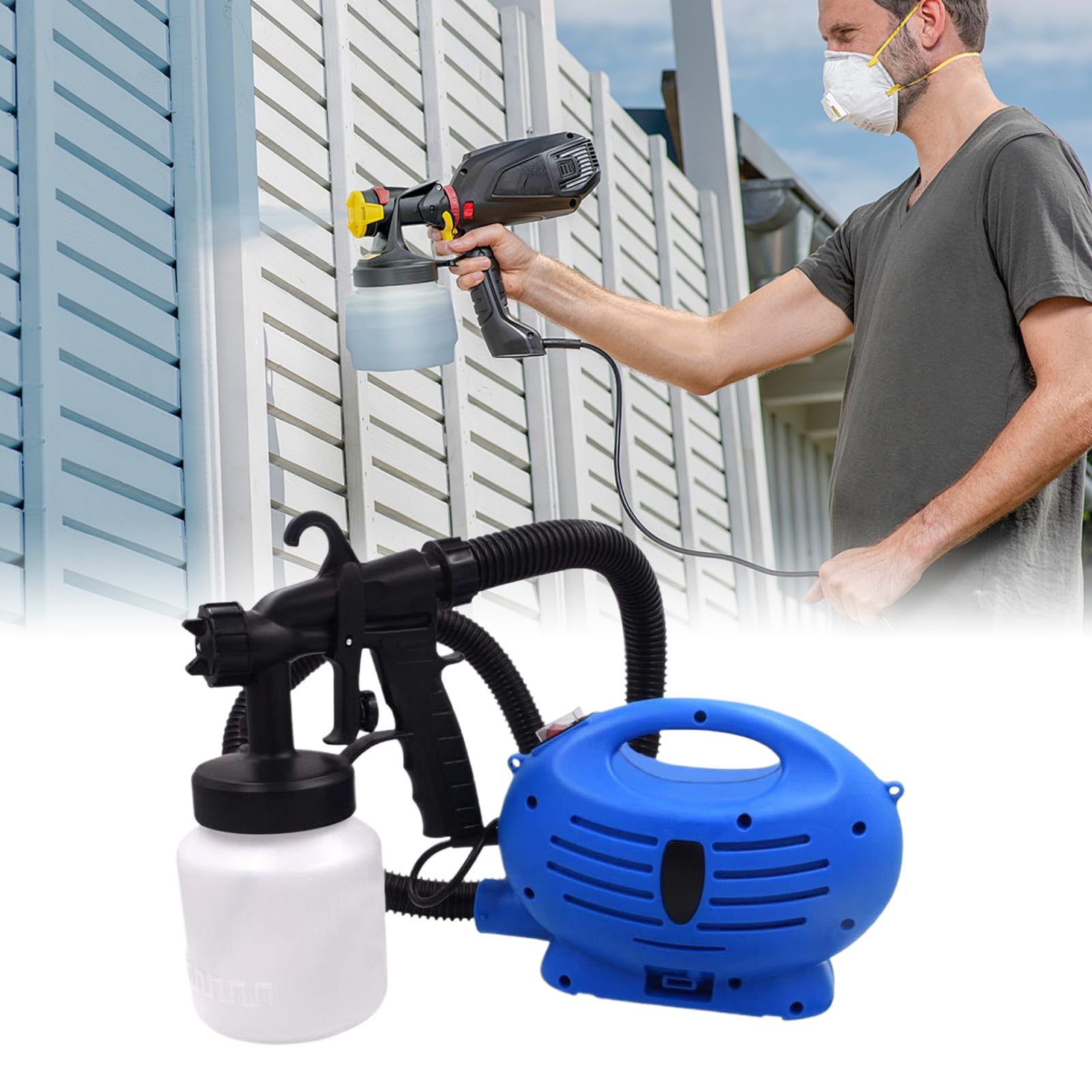 Pistola para Herramienta De Pintura Spray Eléctrica con Manguera De Aire | Herramientas De Aplicación Para Mejora Del Hogar Para Muebles Armarios Puertas Sillas De