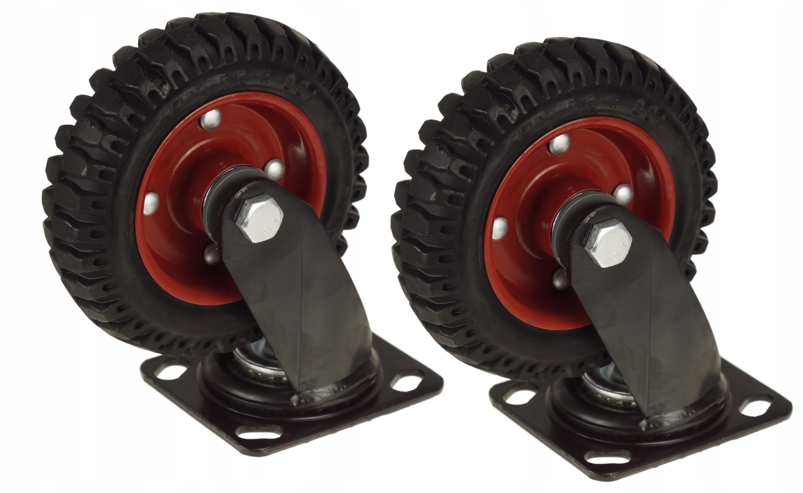 2x Ruota Girevole 160 x 45 mm, Portata 235kg, Ruota in Gomma Piena con Cuscinetto a Sfera per Carrello da Trasporto e Piattaforma - Ruota Industriale per Carichi Pesanti