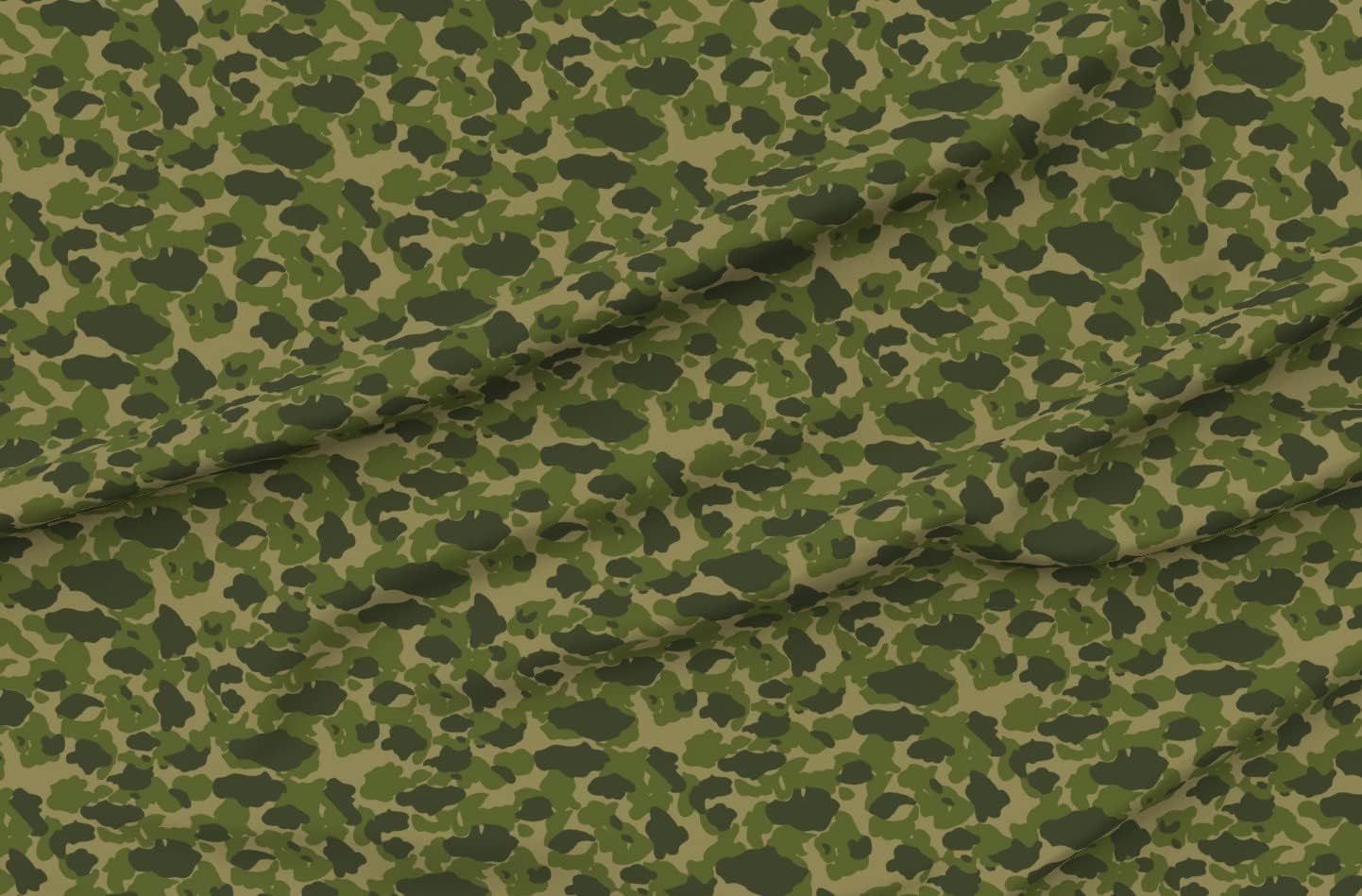 Spoonflower Fabric - Parachute Camo Green Camouflage Military Army Hunting Outdoors Neutral Printed on Organic Cotton Sateen Fabric by The Yard - Sewing Quilting Apparel Home Decor