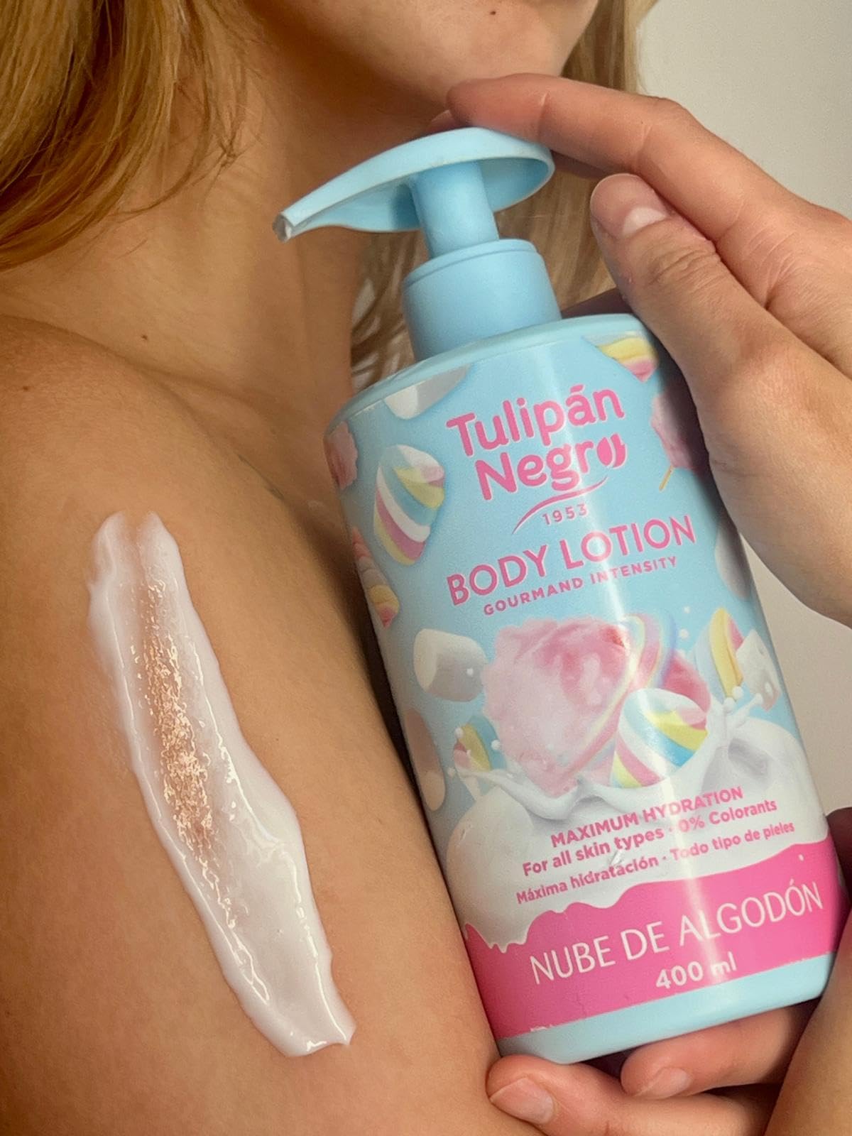 Czarny Tulipan Balsam do ciała z dozownikiem Bawełna, maksymalne nawilżenie 400 ml, intensywnie pachnący i do wszystkich rodzajów skóry