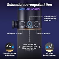 TONOR TD520S XLR/USB Gamer Mikrofon RGB Világítással - Podcast, Streaming és Stúdió Felvételekhez - PC, Mac, Android Kompatibilis Asztali Ál 5