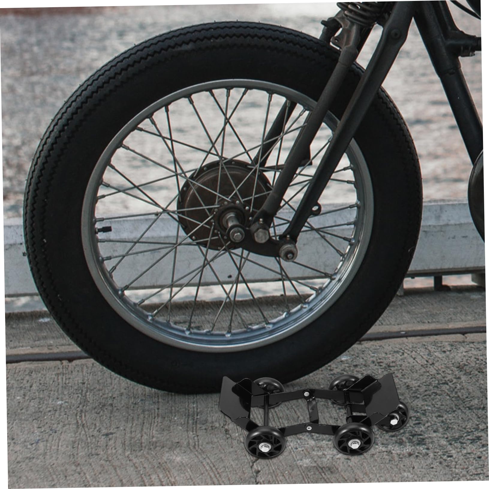 MAGICLULU Notfall Reifenroller Motorrad Und Elektrodreirad Robuster Metall Und Kunststoffwagen Transporthilfe Bei Reifenpanne Universell Sichere Fahrhilfe