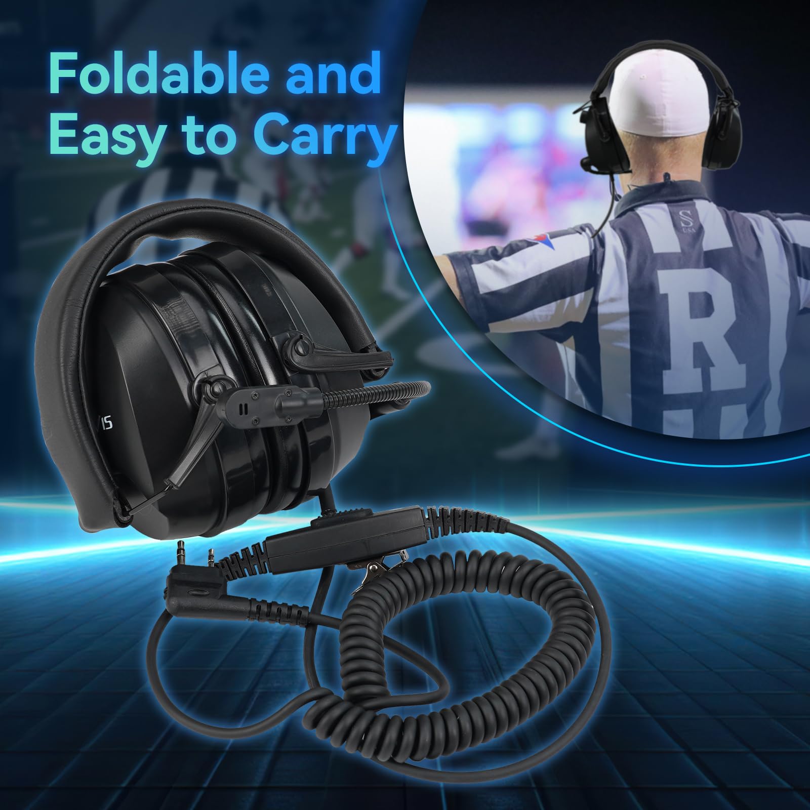 Retevis Casque De Talkie-Walkie Antibruit, Casque Radio 2 Voies, Contrôle du Volume, Écouteur Tactique Radio Bidirectionnel à 2 Broches, Compatible avec Baofeng UV5R RT24 RT27 RT5R RT86 (Lot de 1)