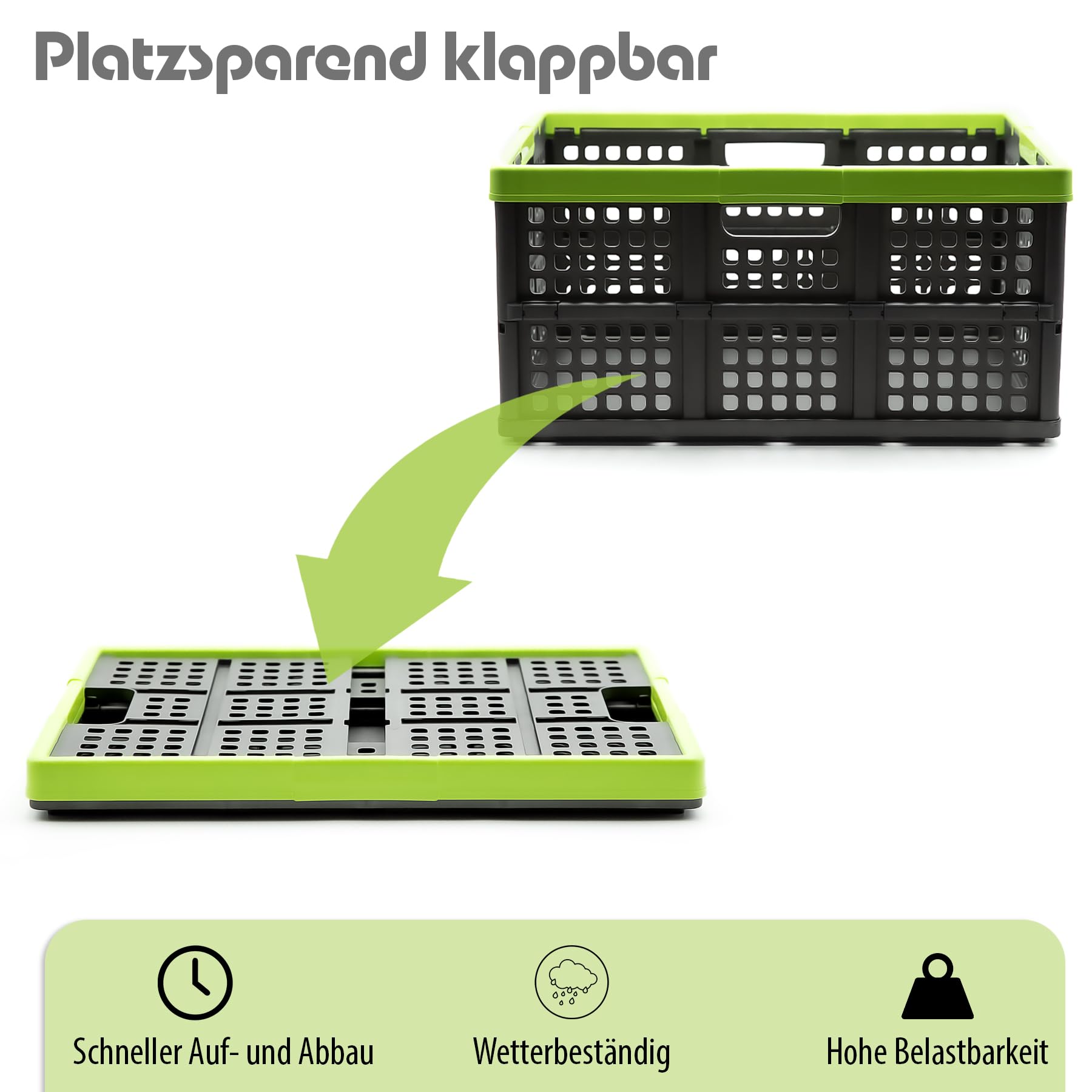 BigDean Klappbox faltbar extra groß & extrem stabil – Klappkorb ideal für Einkäufe und Transport – Einkaufskorb faltbar Made in Germany Klappbox
