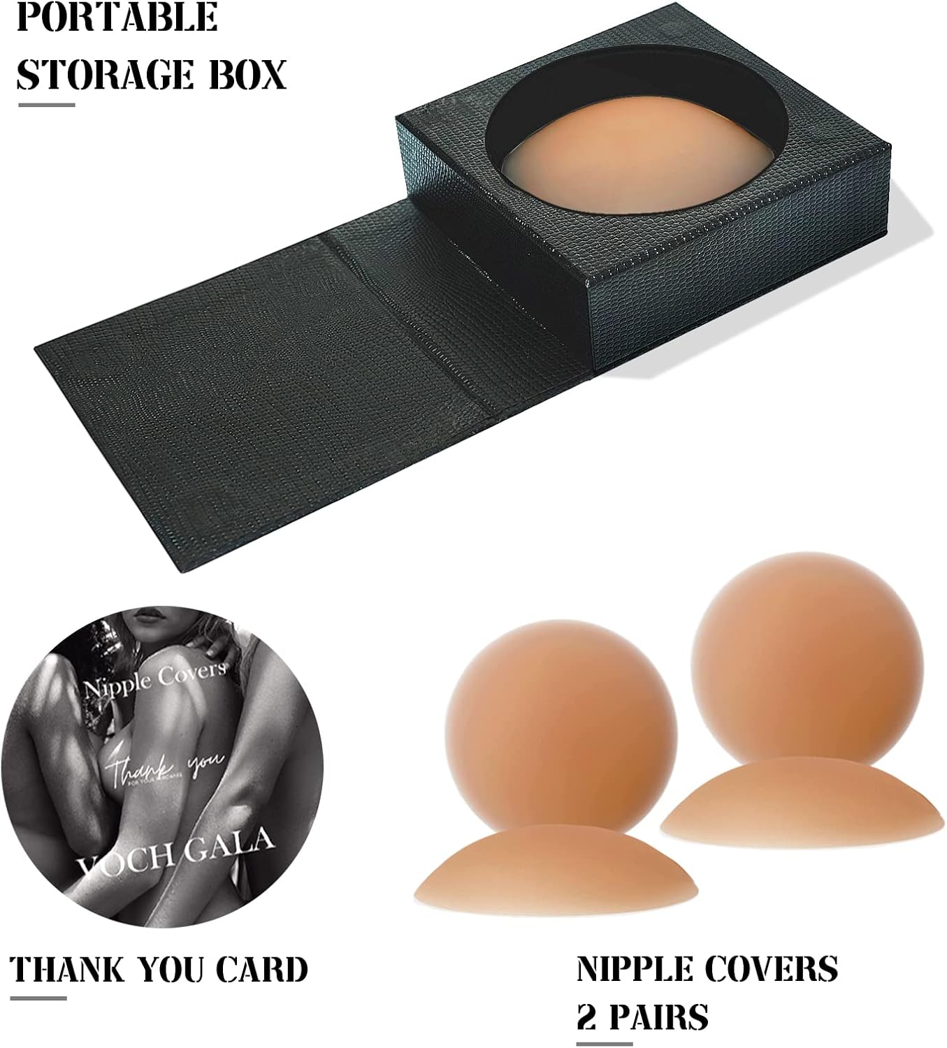 Miniatura 6 de Cubierta de pezón ultrafina, 2 pares, fundas adhesivas de silicona para pezón para mujer, reutilizables, pastelitos pegajosos