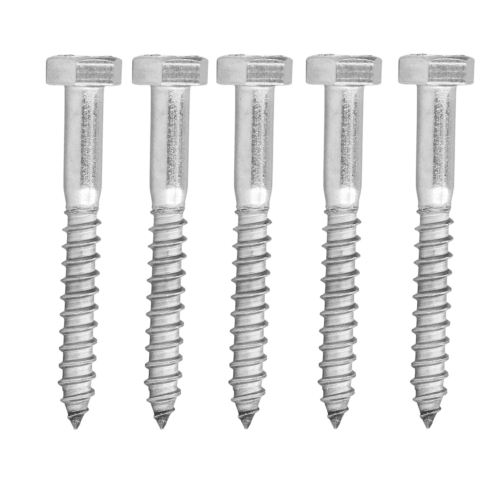 Vis autotaraudeuse, boulon à demi-filetage en acier inoxydable 304, vis tire-fond hexagonales en bois, vis autotaraudeuse en bois (M6*50MM)