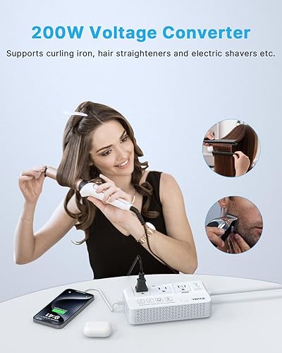 Miniatura 3 de VINTAR - Convertidor de voltaje de 220 V a 110 V, convertidor de viaje de 2000 W para secador de pelo y convertidores de potencia de 200 W para