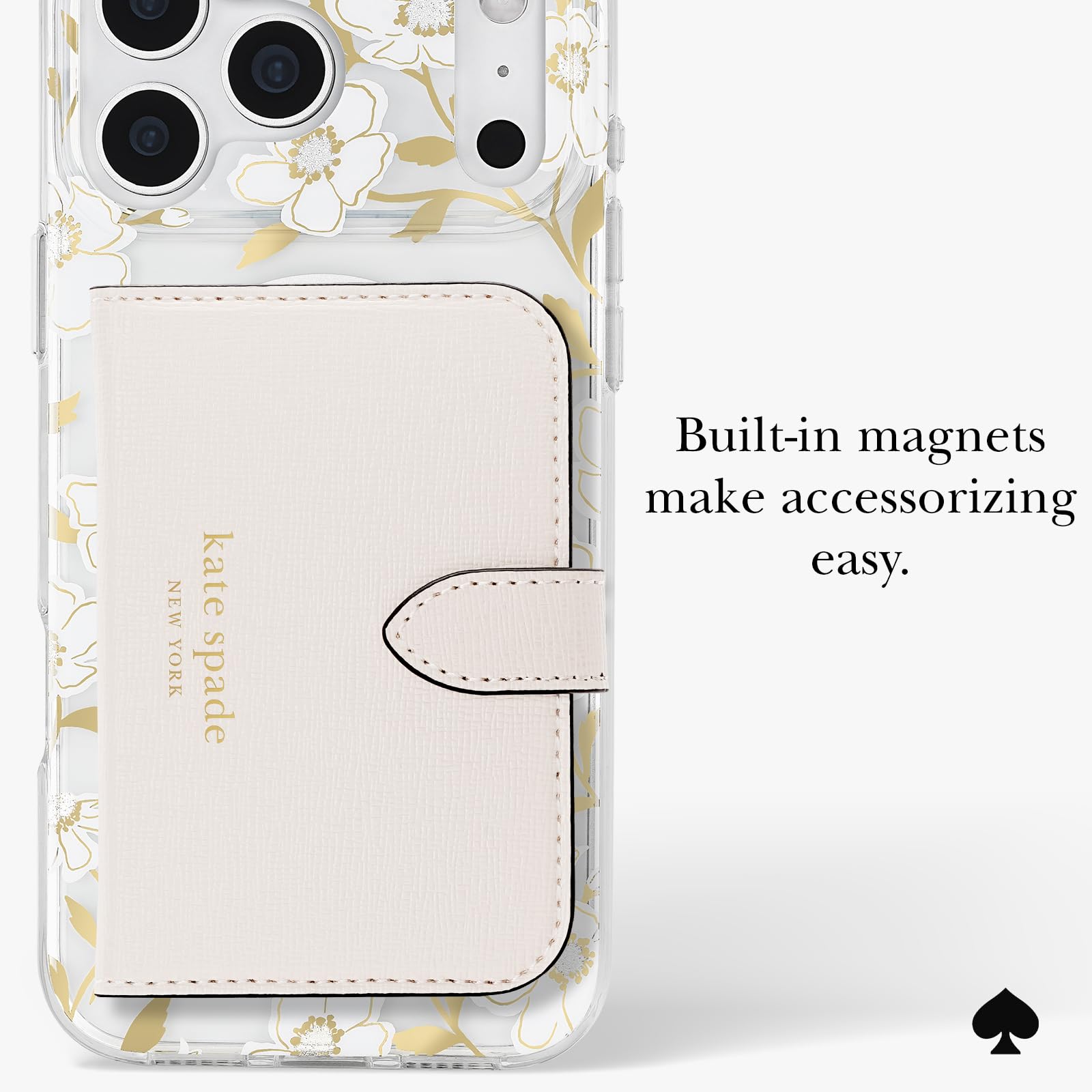 Kate Spade New York Funda para iPhone 17 Pro MAX, Compatible con MagSafe, Funda de teléfono de diseño, Gemas Florales de Sol | Compatible con MagSafe - Funda ligera de diseño para iPhone 17 Pro Max con revestimiento antiarañazos y diseño floral de sol