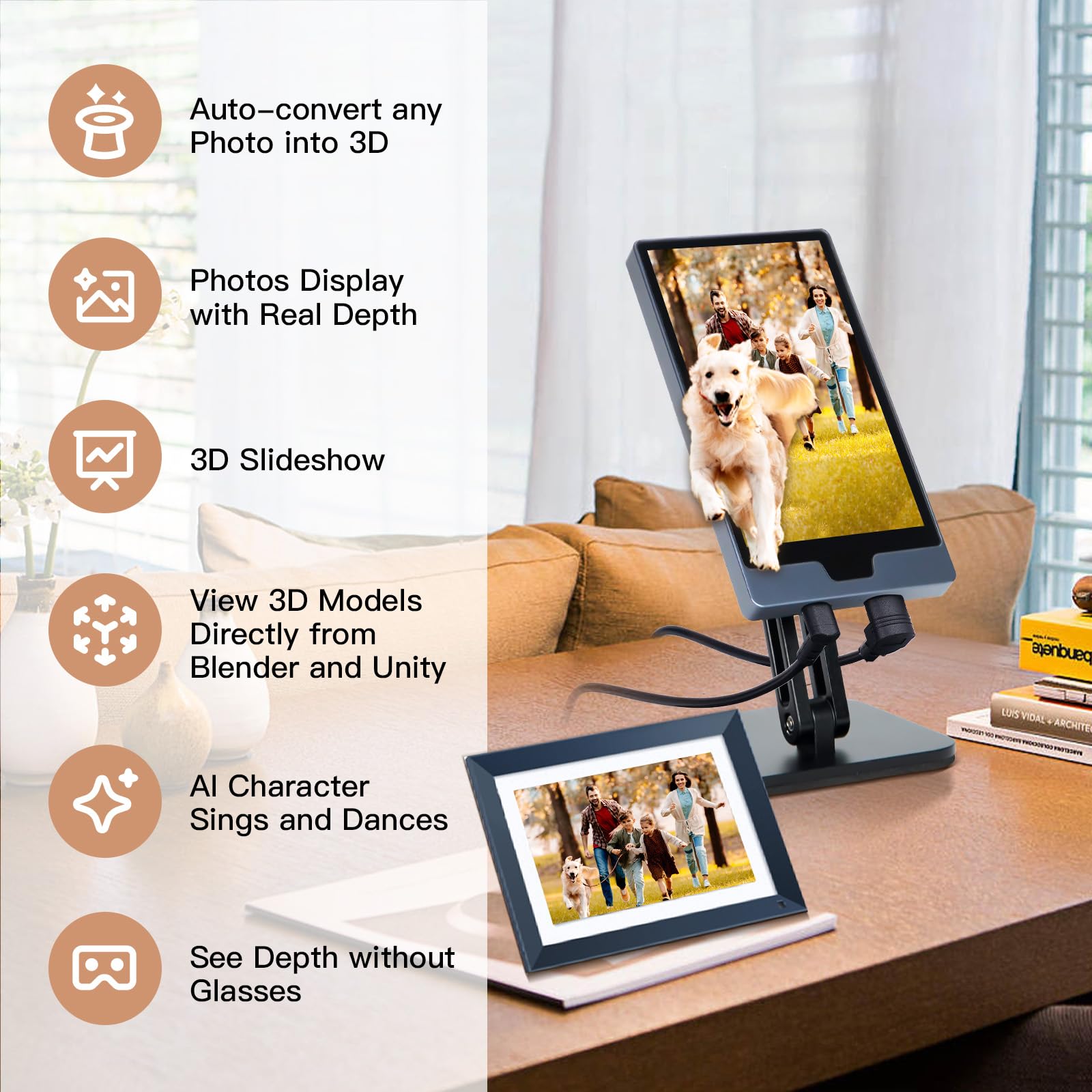 Amazon.com: 3D Spatial Display Black Digital Picture Frame - 5.7