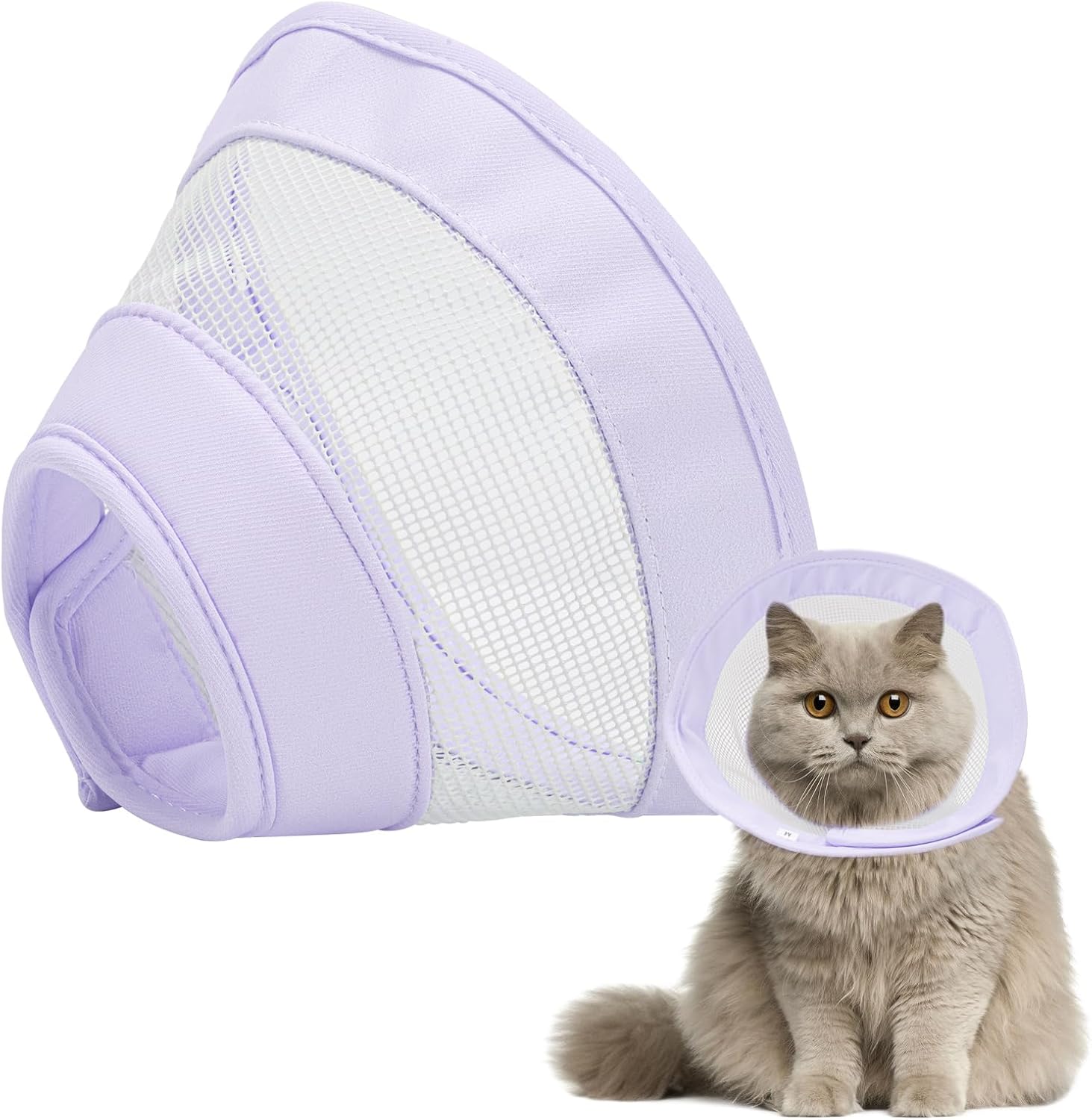 Cat Recovery Collar, Pet Cone Cat Cone Collar Soft, Adjustable Cat Cones to Stop