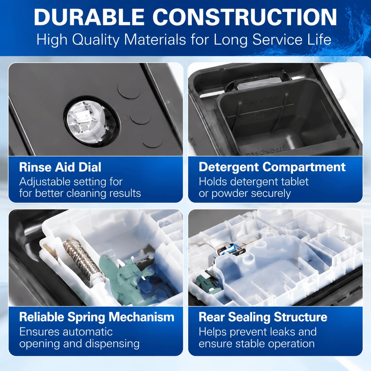 Dispensador Lavavajillas para Whirlpool WFO3T123 2016-2026,Diseño ABS Duradero