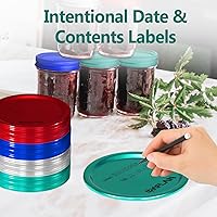 Vista 5 de Tapas y bandas de boca ancha para tarros de masón, se adaptan a bolas, Kerr y más para conservas y almacenamiento