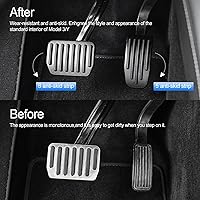 Vista 3 de Juego de almohadillas de pedal negras para Tesla Model 3 Model Y 2016-2026, accesorios de cubiertas antideslizantes para pedales, almohadillas