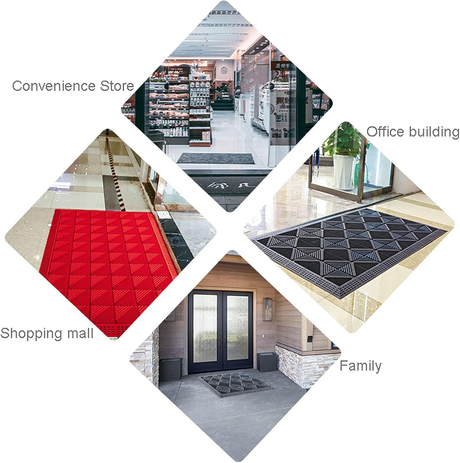 Tapete resistente para puerta de exterior, tapete antideslizante para puerta delantera, material EVA resistente al desgaste, diseño hueco fácil de limpiar para garaje, jardín, centro comercial