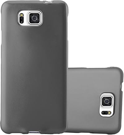 Cadorabo Funda para Samsung Galaxy Alpha en Metallic Gris ? Cubierta Protecc?on de Silicona TPU Delgada e Flexible con Antichoque ? Gel Case Cover Carcasa Ligera
