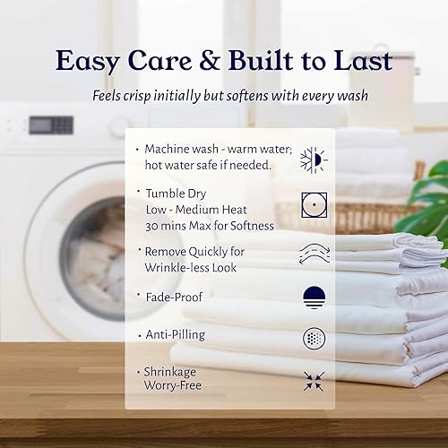 Miniatura 6 de California Design Den - Juego de sábanas, 100% de algodón orgánico, de percal, suaves, frescas y refrescantes, con certificado de la Norma Mundial