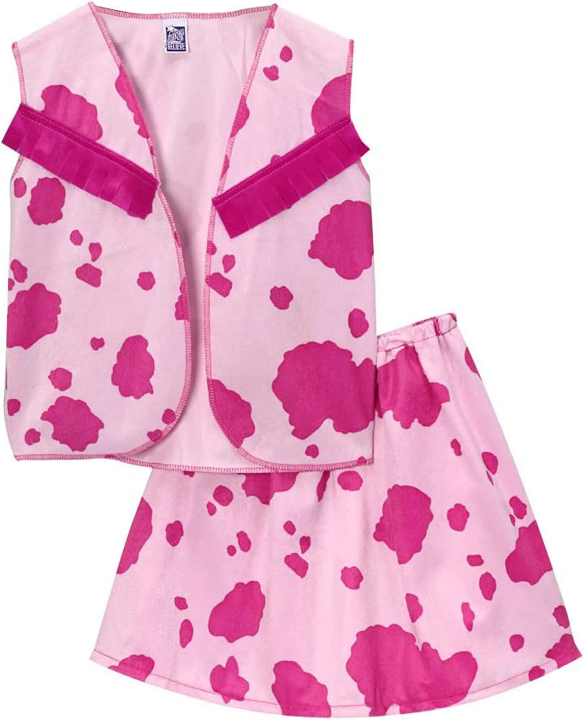 Making Believe Girls Pink/Fuchsia Cowgirl Vest & Skirt Set, Size 14+