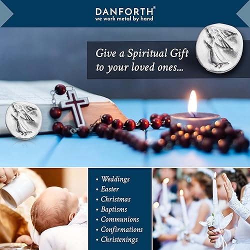 Miniatura 3 de DANFORTH Bolsa de ángel de bolsillo de peltre de 10 | Hecho a mano en Estados Unidos | Regalo de inspiración y protección