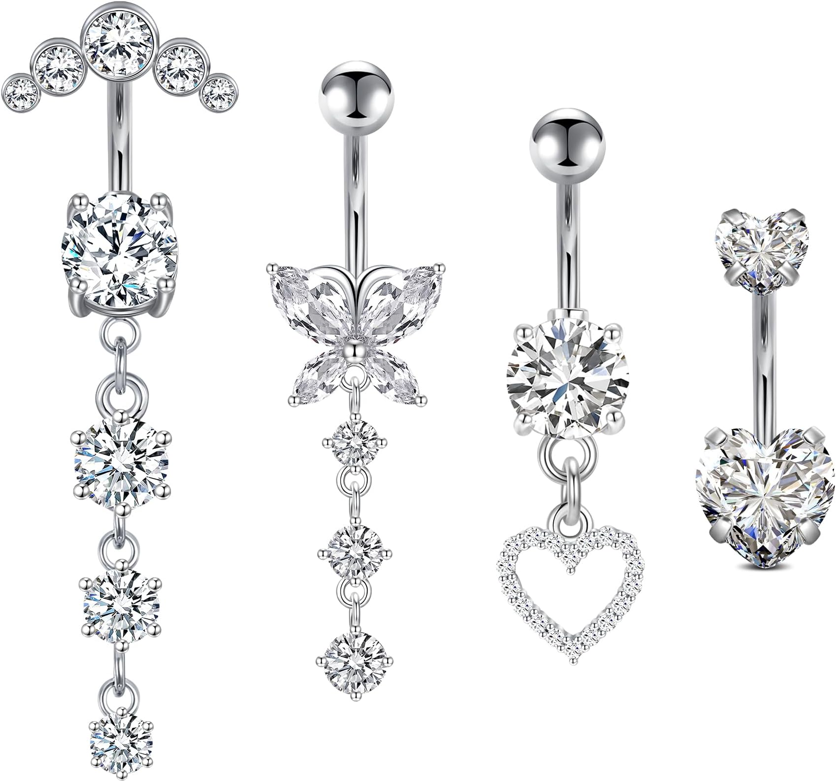 Briana Williams Belly Button Ring Belly Rings Belly Button Piercing Gold Belly Button Ring for Women Clicker Belly Ring Belly Piercing Stainless Steel 14g 10mm Blley Navel Rings Piercing Jewelry