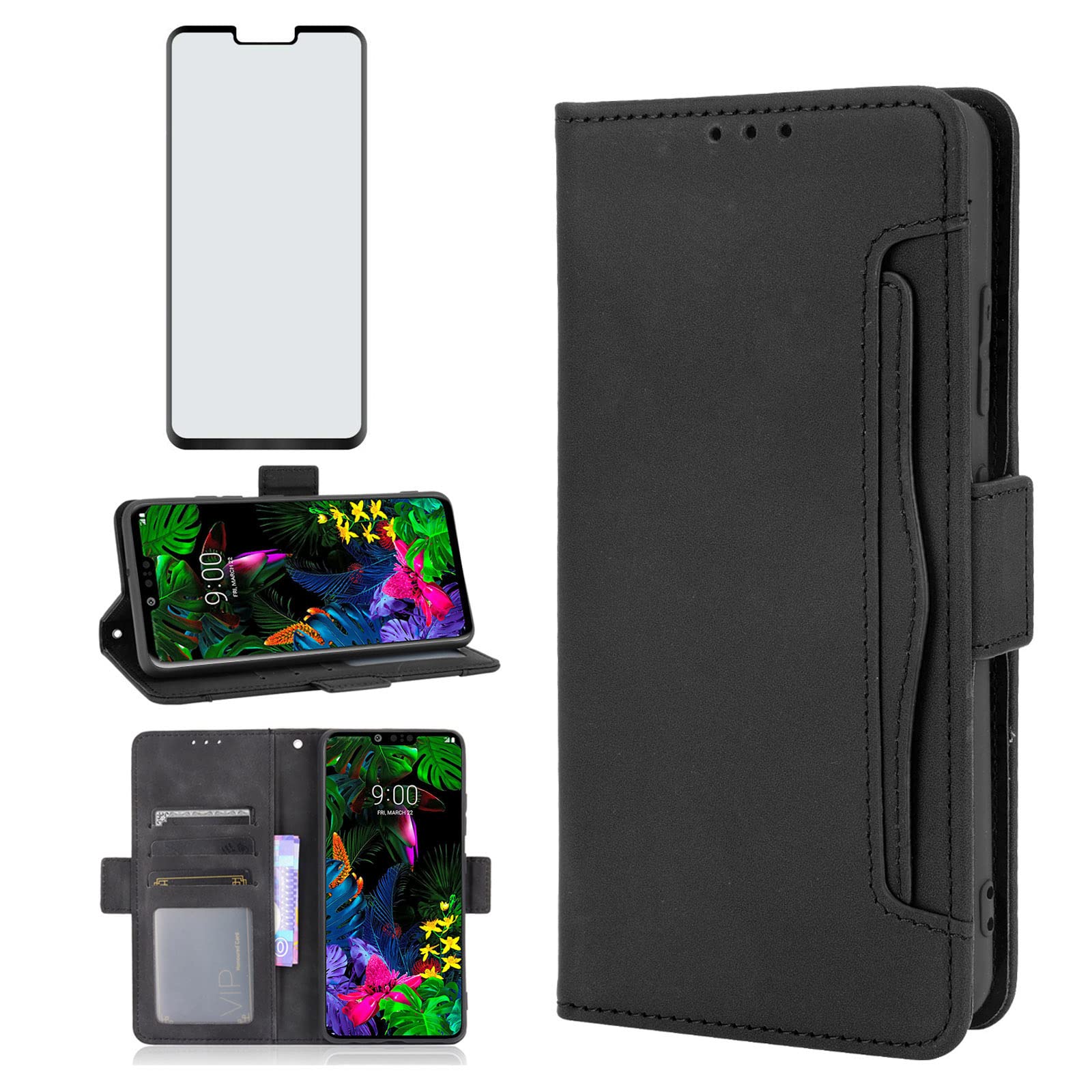 Lgg8 Thin Lg G8 Thinq Case With Screen Protector Compatible With LG G8  ThinQ Wallet Phone Case And Tempered Glass