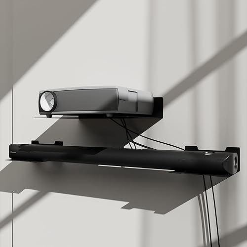 Miniatura 2 de Estante Flotante de Metal para Montaje en Pared, Estante para Caja de Cable de TV, Apple Roku, Barra de Sonido, Barra de Sonido, Cámara, Exhibición