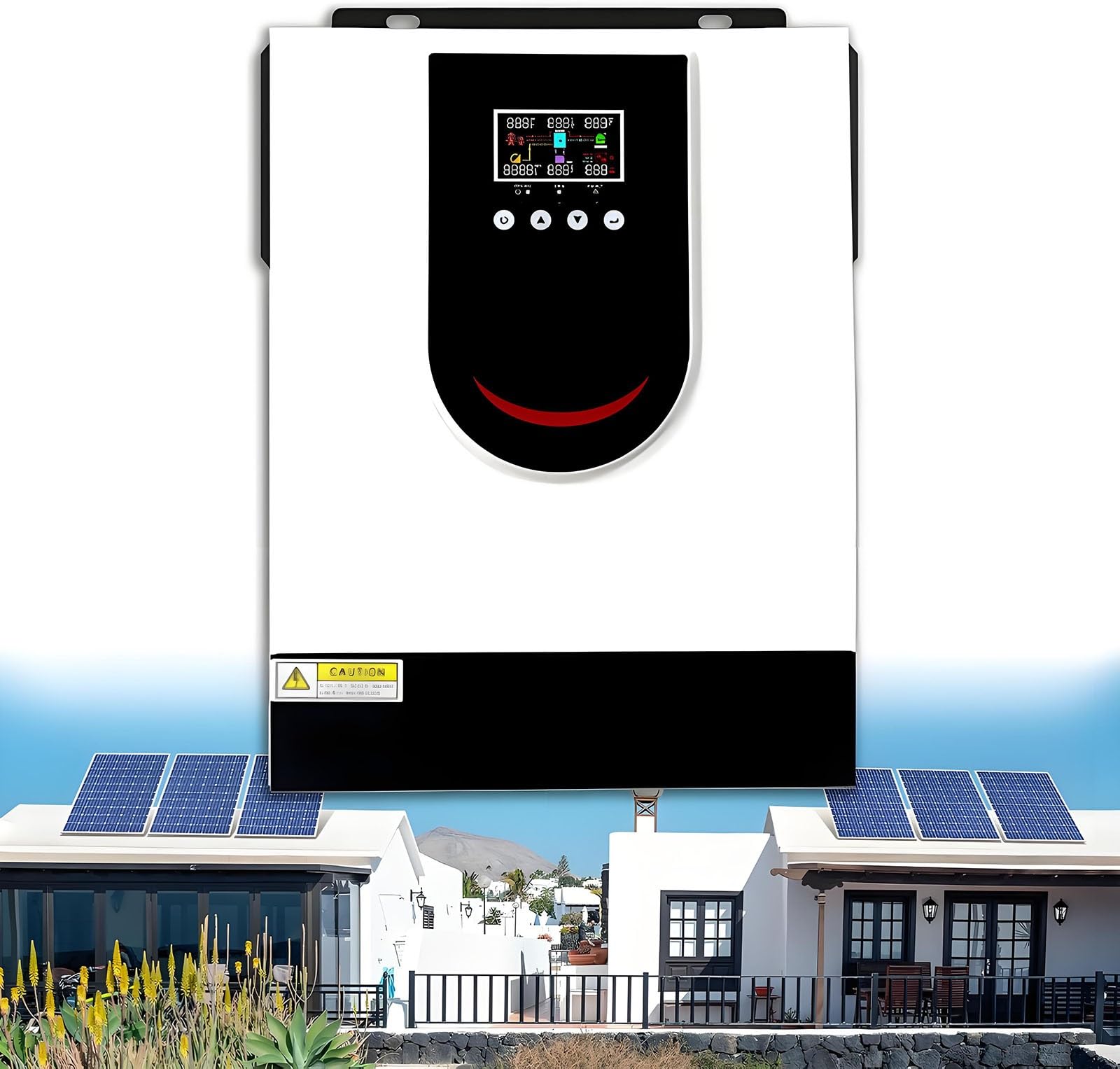 Inversor Solar híbrido Todo en uno con Cargador MPPT Integrado, 1,0-10,2 kW, CC 12/24/48 V a CA 220-240 V, inversor de Onda sinusoidal Pura para Sistemas Fuera de la Red(12V/1KW)