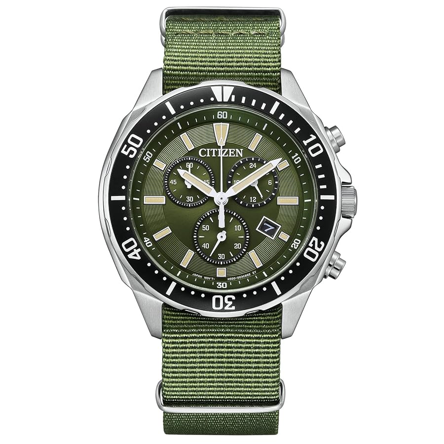 シチズン AT2500-19W エコドライブ クロノグラフ Amazon | Citizen Collection 腕時計 AT2500-19W メンズ カーキ