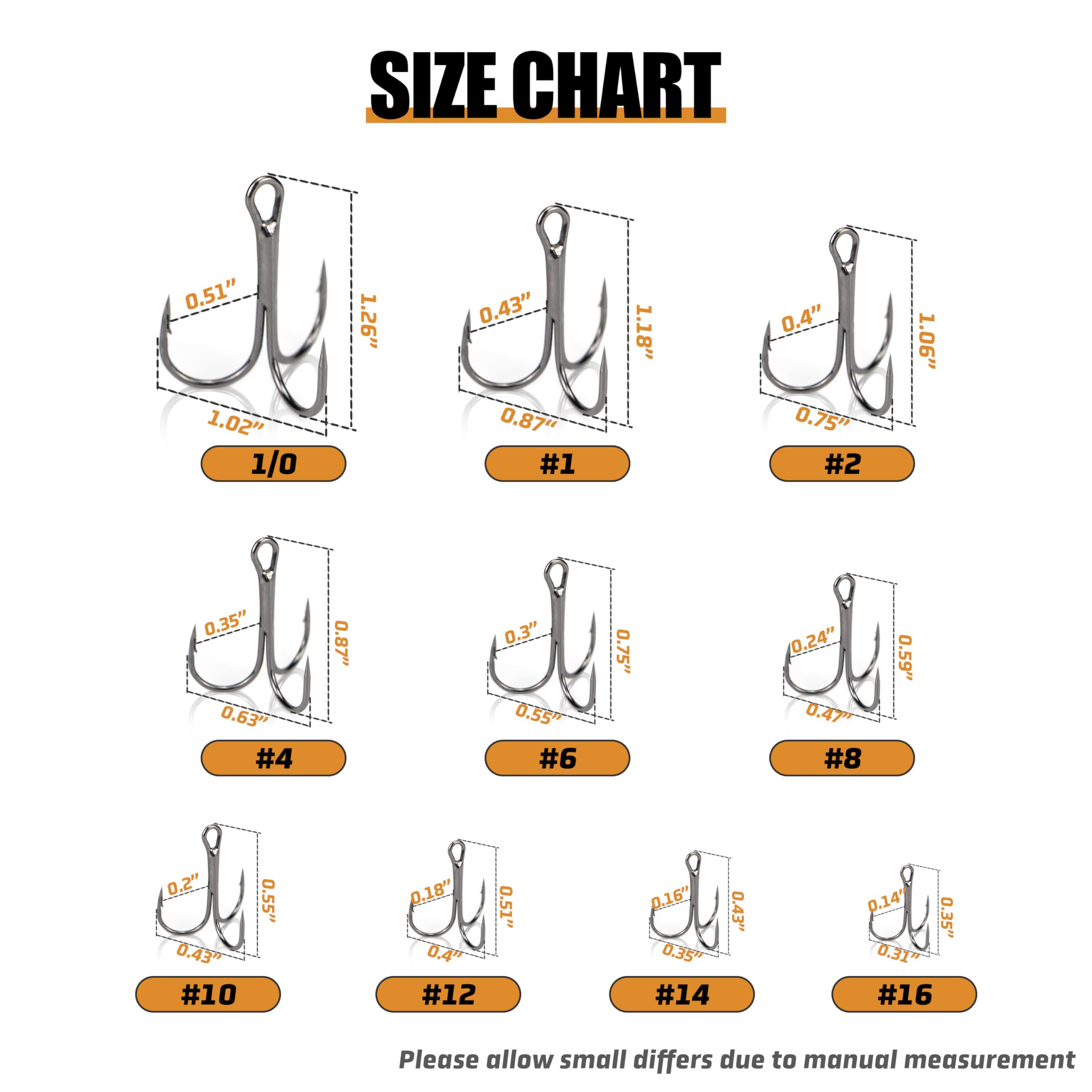 Piscorush Fishing Treble Hooks High Carbon Steel Fishing Hooks Classic Round Bend Sharp Solid Triple Barbed Fish Hook Fishing Tackle (Black - Image 4