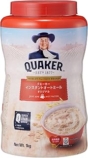 QUAKER ( クエーカー ) ［公式］インスタント オートミール 1kg 粒薄め ホットミルク 熱湯 電子レンジ 食物繊維 オーツ麦