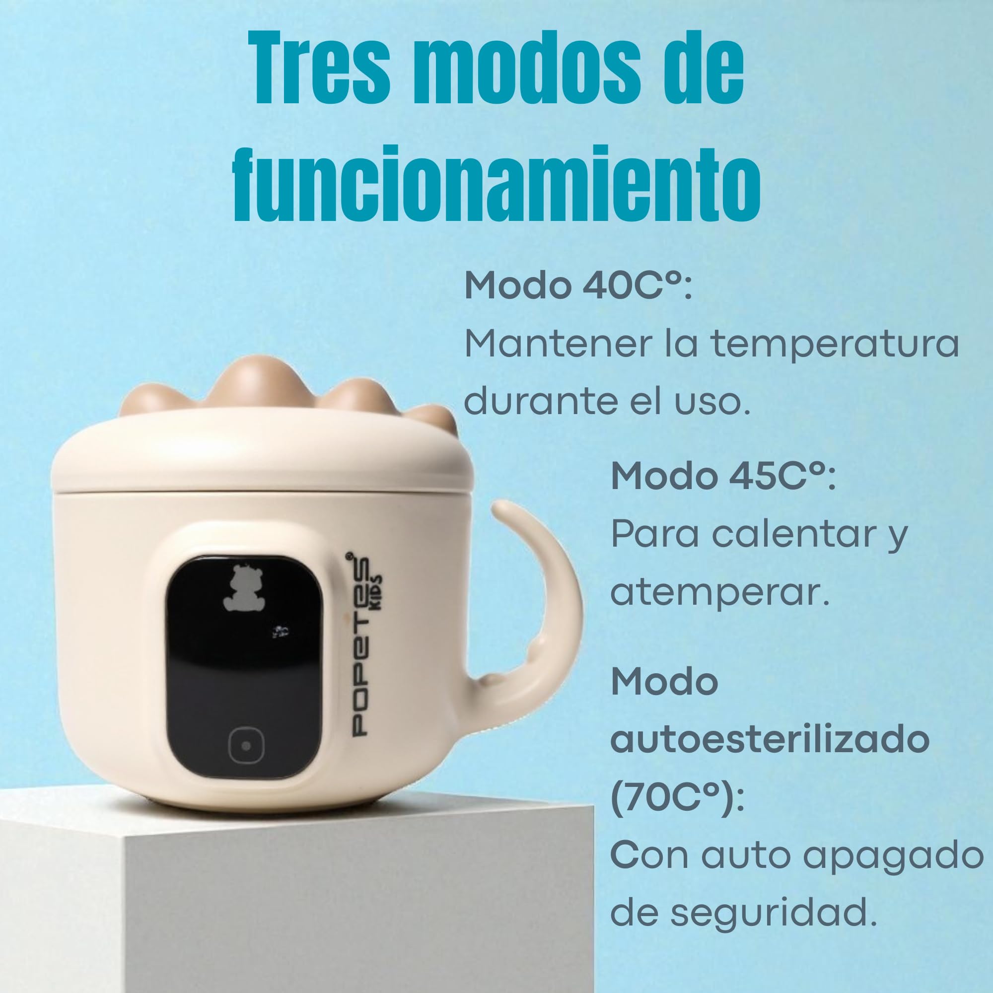 Calentador de potitos pórtatil RAPTOR. Solución inalámbrica, recargable, cuenco para atemperar papillas, purés y alimentos para bebé, Ideal para viajes y uso diario. El regalo ideal.