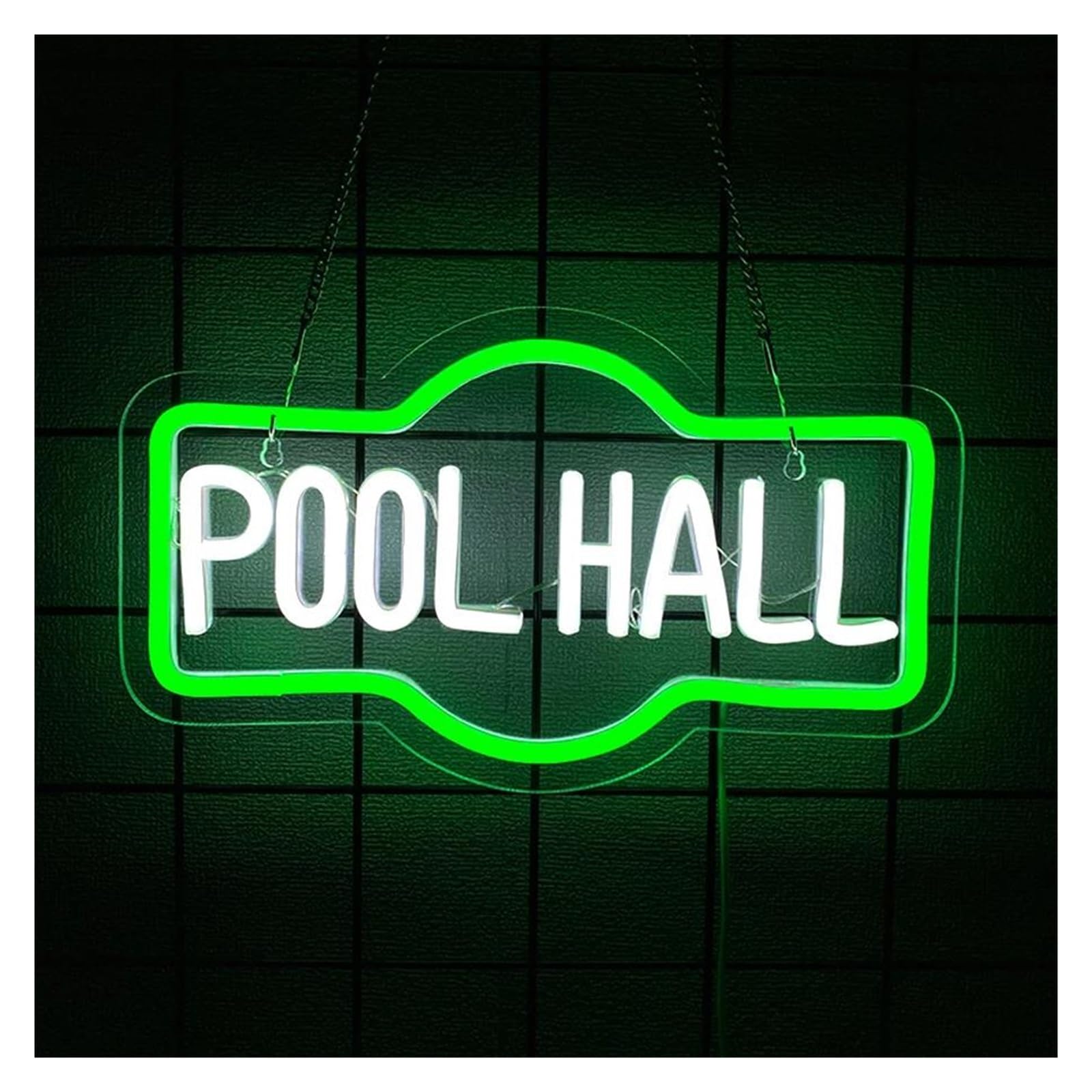 SHOUXI Sign Lamp Pool Hall Neon Sign Light Dimmable USB Powered for Pub Club Man Cave Game Room Wall Decor 30.5cmx18cm