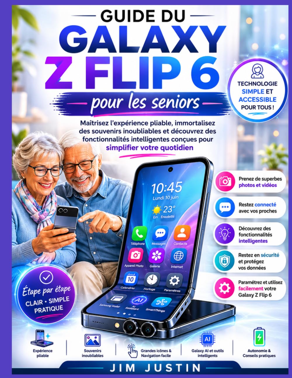 Guide du Galaxy Z Flip 6 pour les seniors: Maîtrisez l’expérience pliable, immortalisez des souvenirs inoubliables et découvrez des fonctionnalités ... conçues pour simplifier votre quotidien