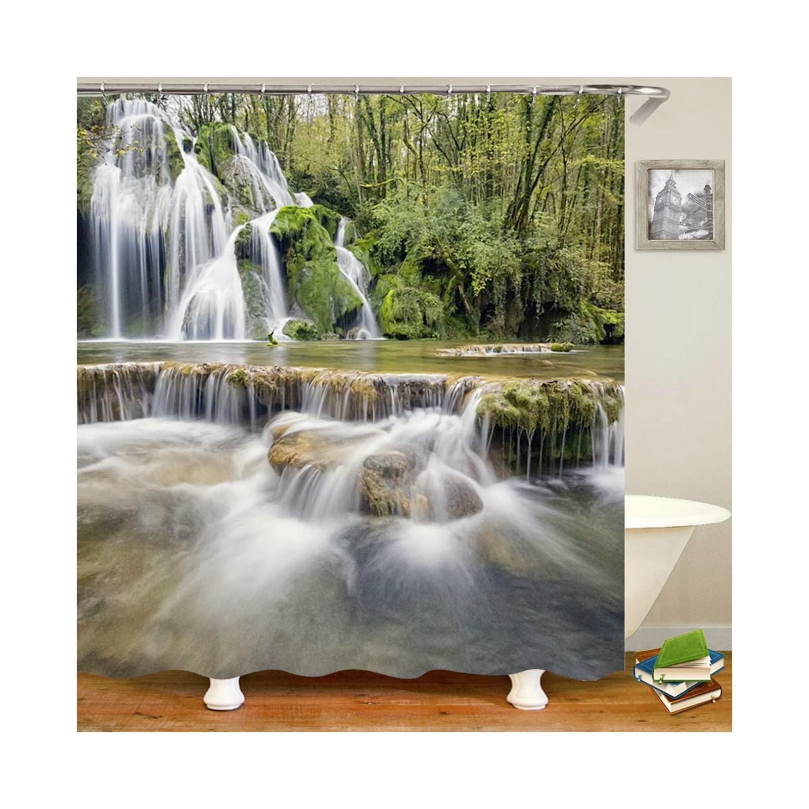 Rideau de douche imperméable KnSam anti-moisissure en polyester 165x200 pour salle de bain