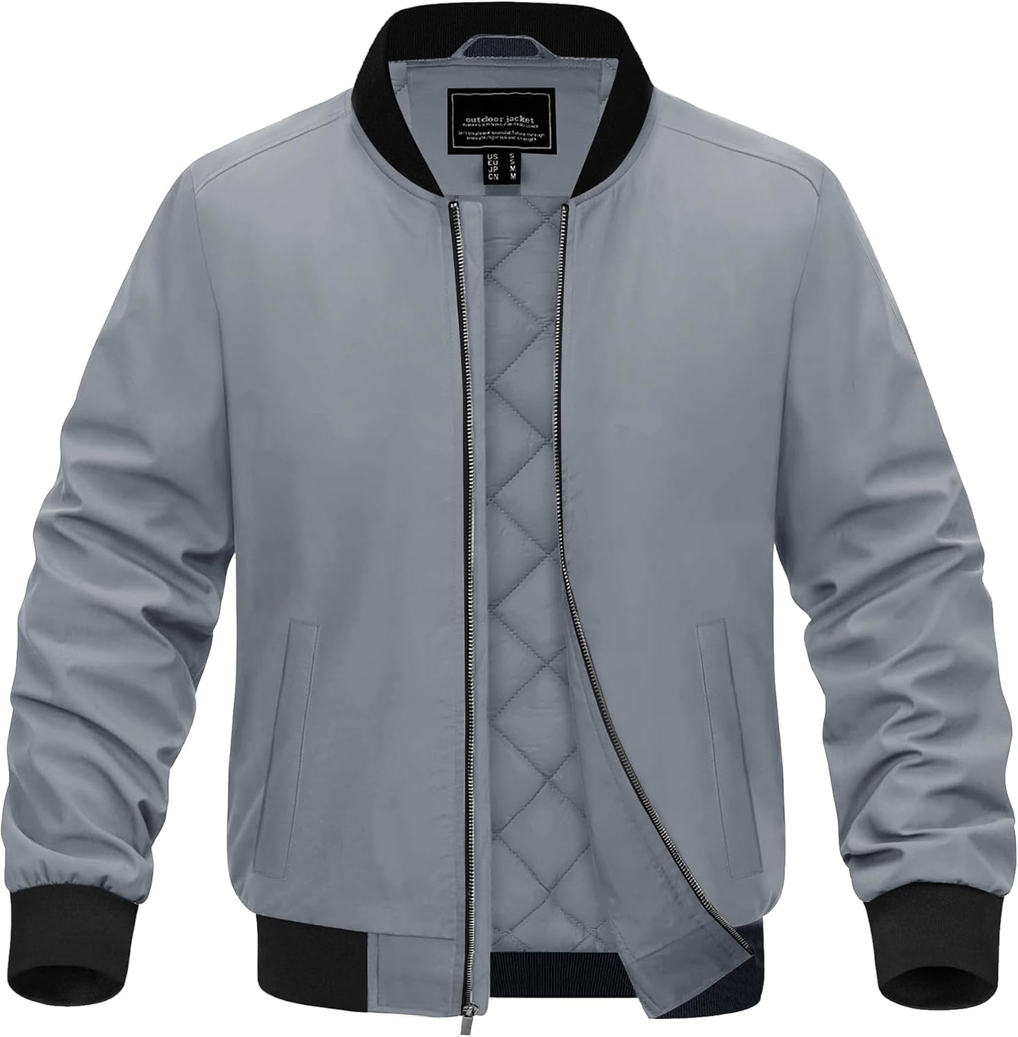 EKLENTSON Men's Bomber Jacket Thermal Quilted Lined Jacket Warm Winter Coats Full Zip Windbreaker Casual Jackets with Pockets