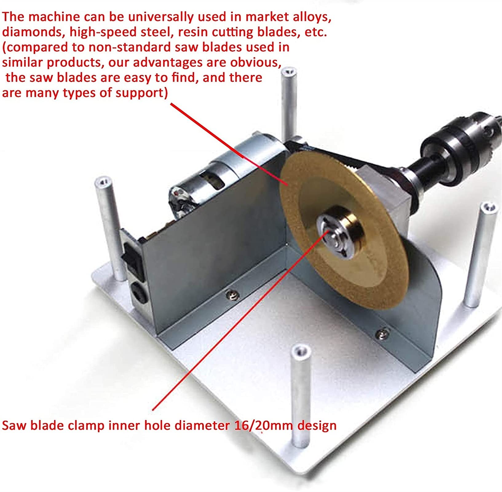 Mini Sega da Tavolo per la Lavorazione del Legno, Sega da Tavolo Professionale Fai da Te con Motore 795, Regolazione a 7 velocità, Altezza Sega 30 mm, scanalatura a T di precisione con Angolo da 0 a