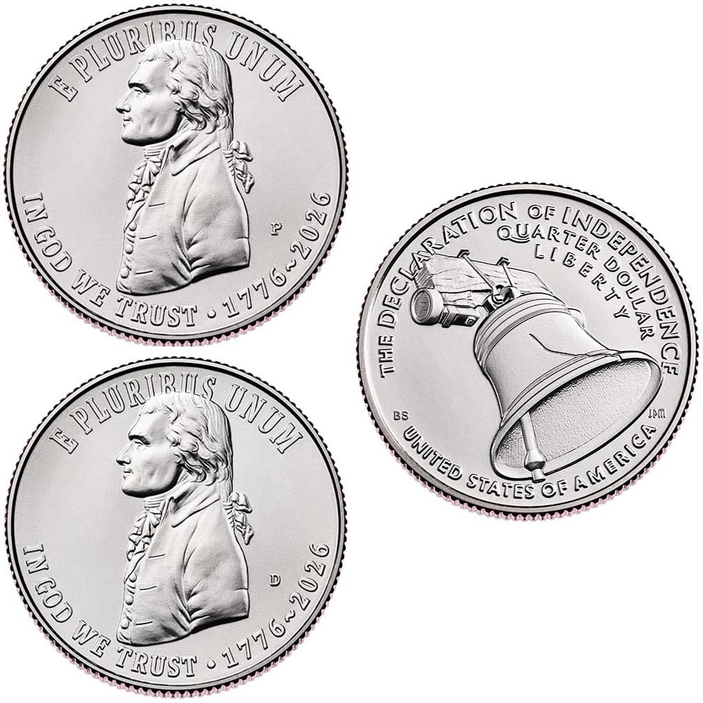2026 P,D BU 250 Anniversary Semiquincentennial Quarters Declaration of Independence Choice Uncirculated US Mint 2 Coin Set