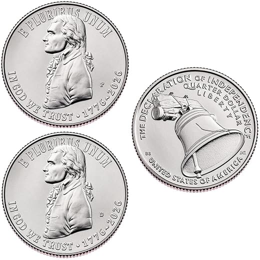 2026 P,D BU 250 Anniversary Semiquincentennial Quarters Declaration of Independence Choice Uncirculated US Mint 2 Coin Set