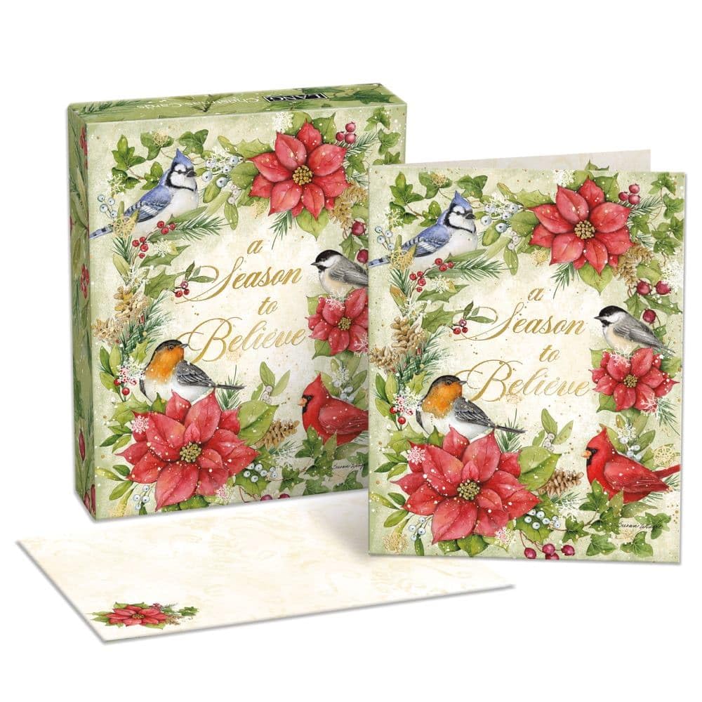 Lang Weihnachtskarten Season To Believe von Susan Winget, 18 Karten mit 19 passenden Umschlägen, Leinengeprägtes Papier, herzerwärmende Grafik (1004901)