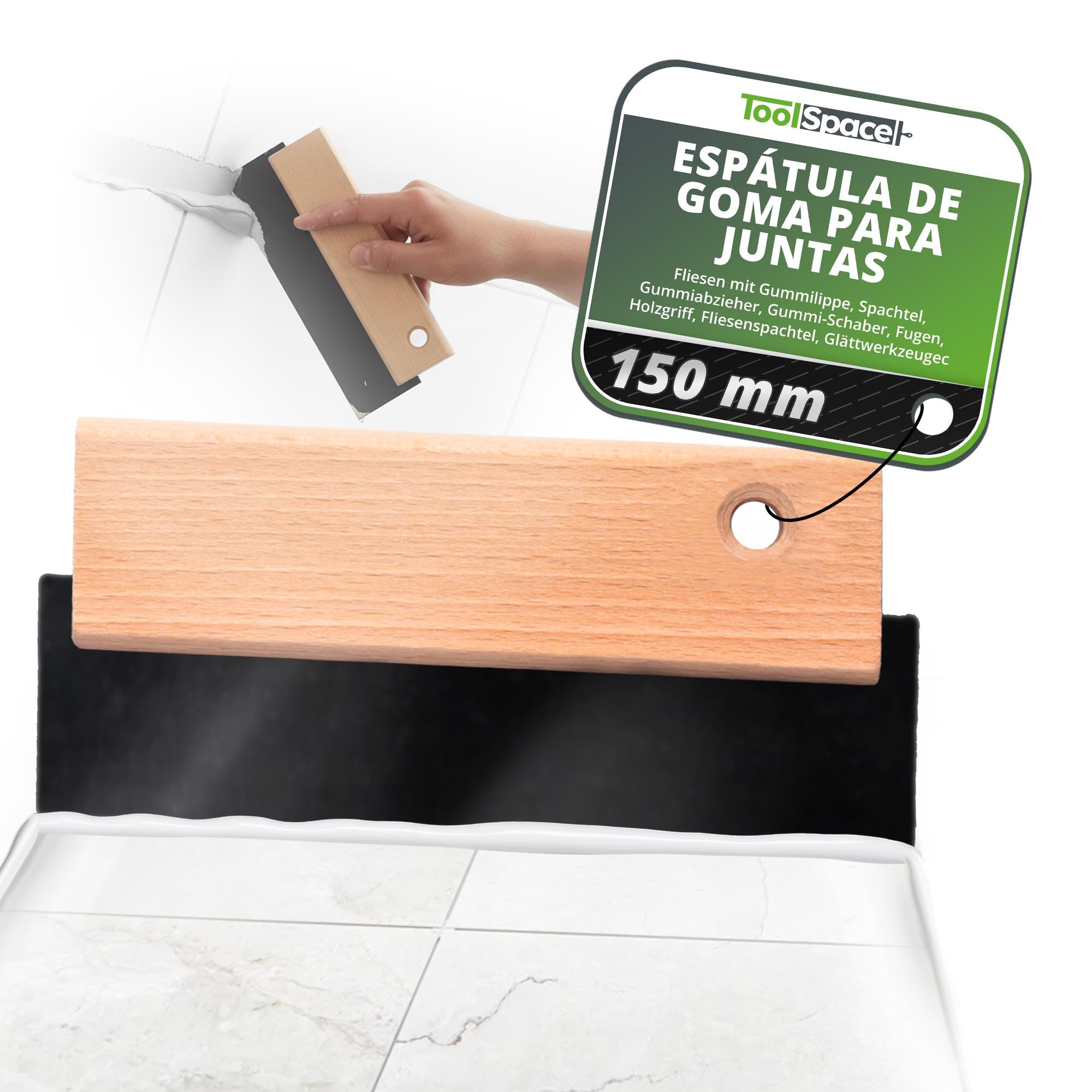 Llana de goma Llana para alicatar Llana de goma para rejuntar Mango de madera - Llana de goma para rejuntar - Herramientas de gres Llana de goma para rejuntar