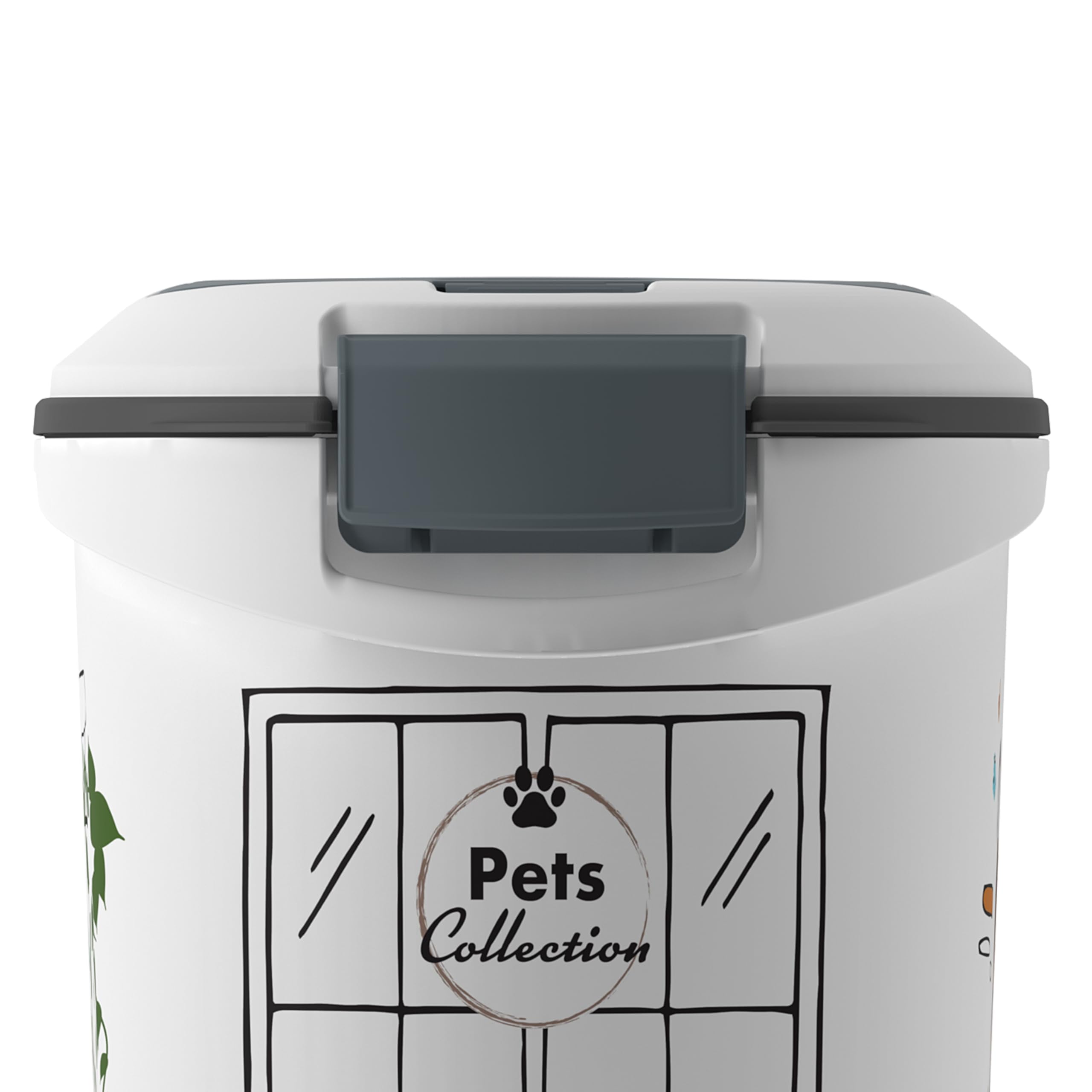 Curver Conteneur à Croquettes Pour Chats - 35L/12KG - Pets Collection - Rangement Hermétique Anti-Odeurs pour Nourriture pour Chats - Conteneur à Roulettes - 28 x 49 x 43 cm