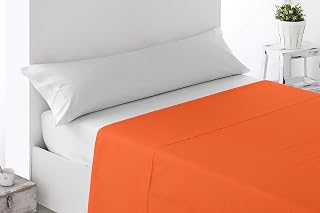 Miracle Home. Bettlaken, weich und bequem, 100% gebürstete Mikrofaser, knitterfrei und Anti-Peeling, 175 x 270 cm, für Betten mit 105 cm, Orange