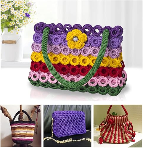 Miniatura 10 de Hilo de ganchillo de poliéster de verano, hilo de ganchillo de 0.039 in, hilo fino de algodón de hielo hecho a mano, hilo de manualidades para hacer