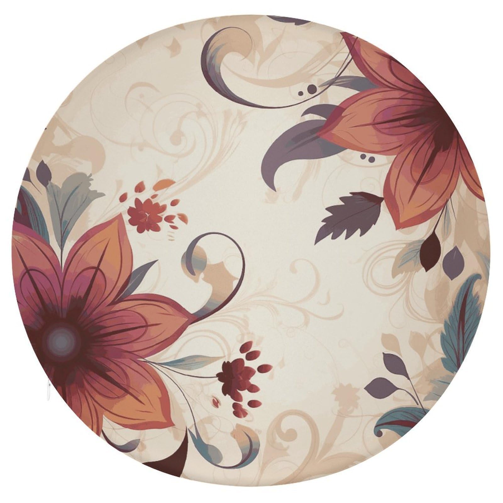 Wsoihfec Style Modern Floral Seat Cushion Round Chair Pad