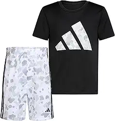 Conjunto de shorts Conjunto de 2 peças de camiseta de manga curta e shorts estampados adidasmeninos